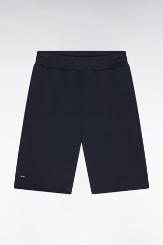Short en molleton coton bleu marine coupe droite