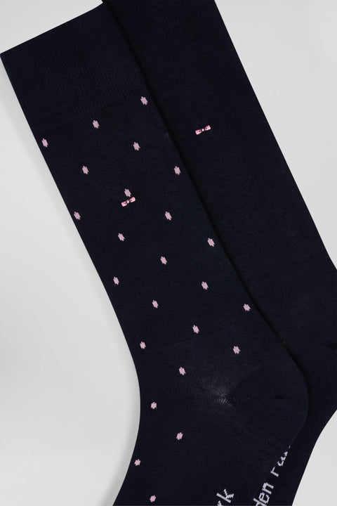 Set of two pairs of navy stretch cotton blend socks - Image 2