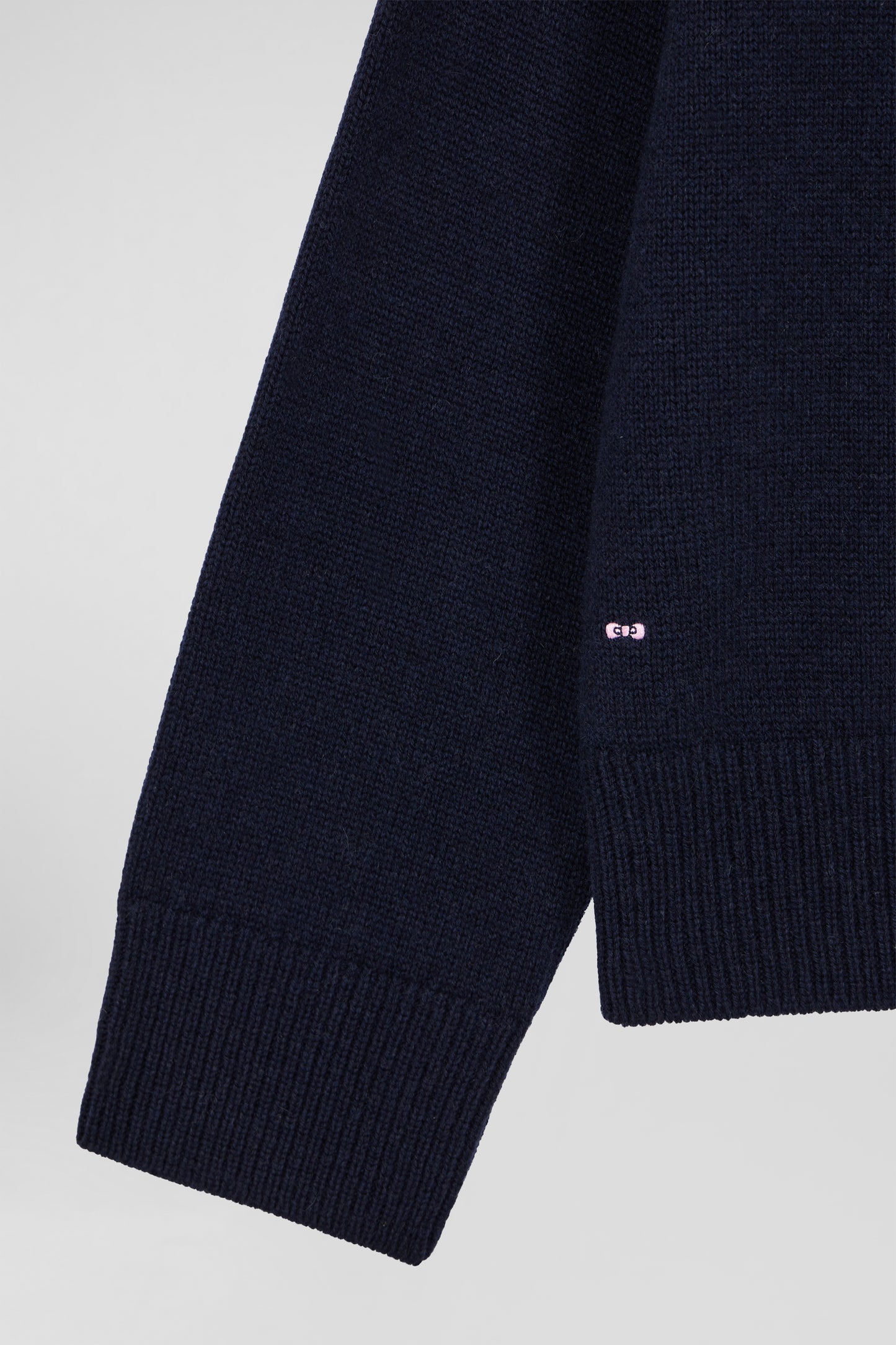 Navy blue wool and cashmere V-neck sweater Relaxed cut