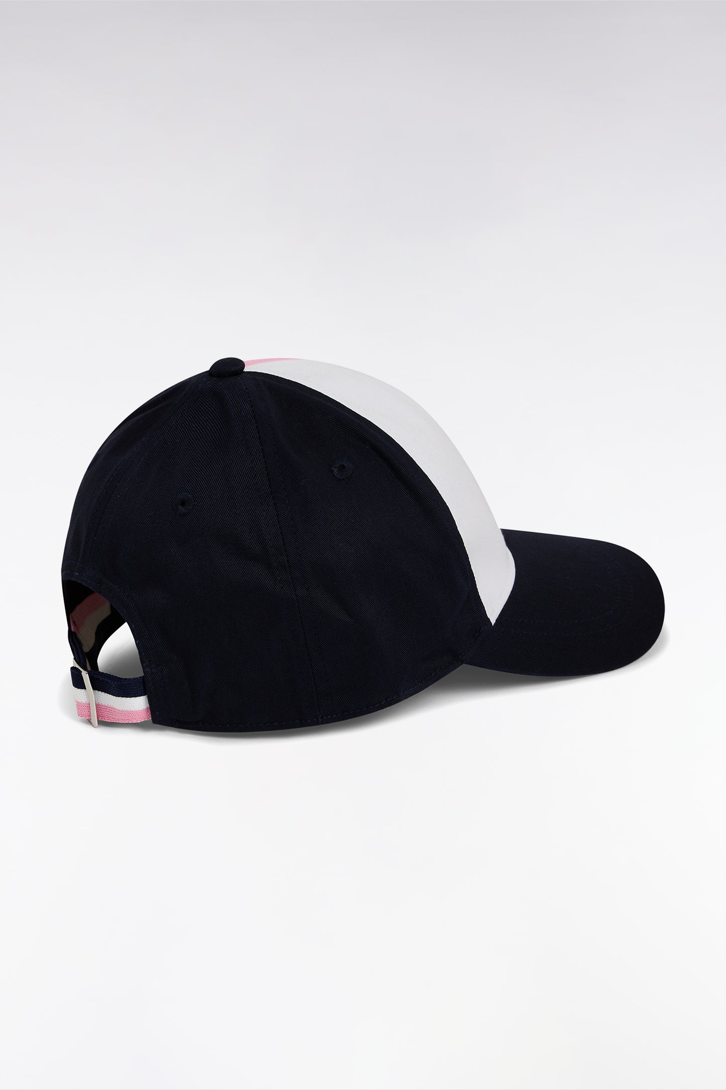 Pink cap in navy cotton twill