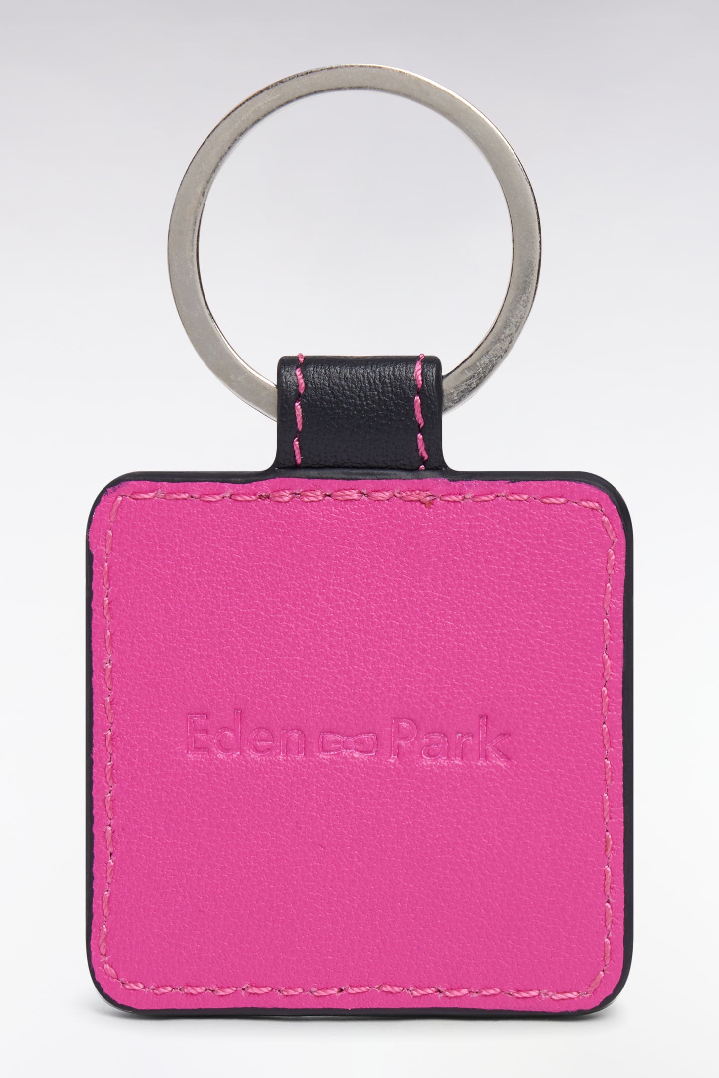 Pink leather keychain
