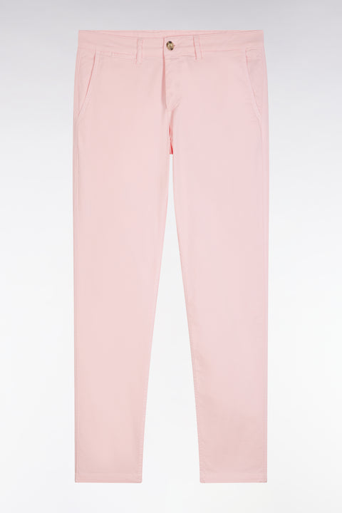 Pantalon chino sans plis en coton stretch rose coupe droite - Image 2