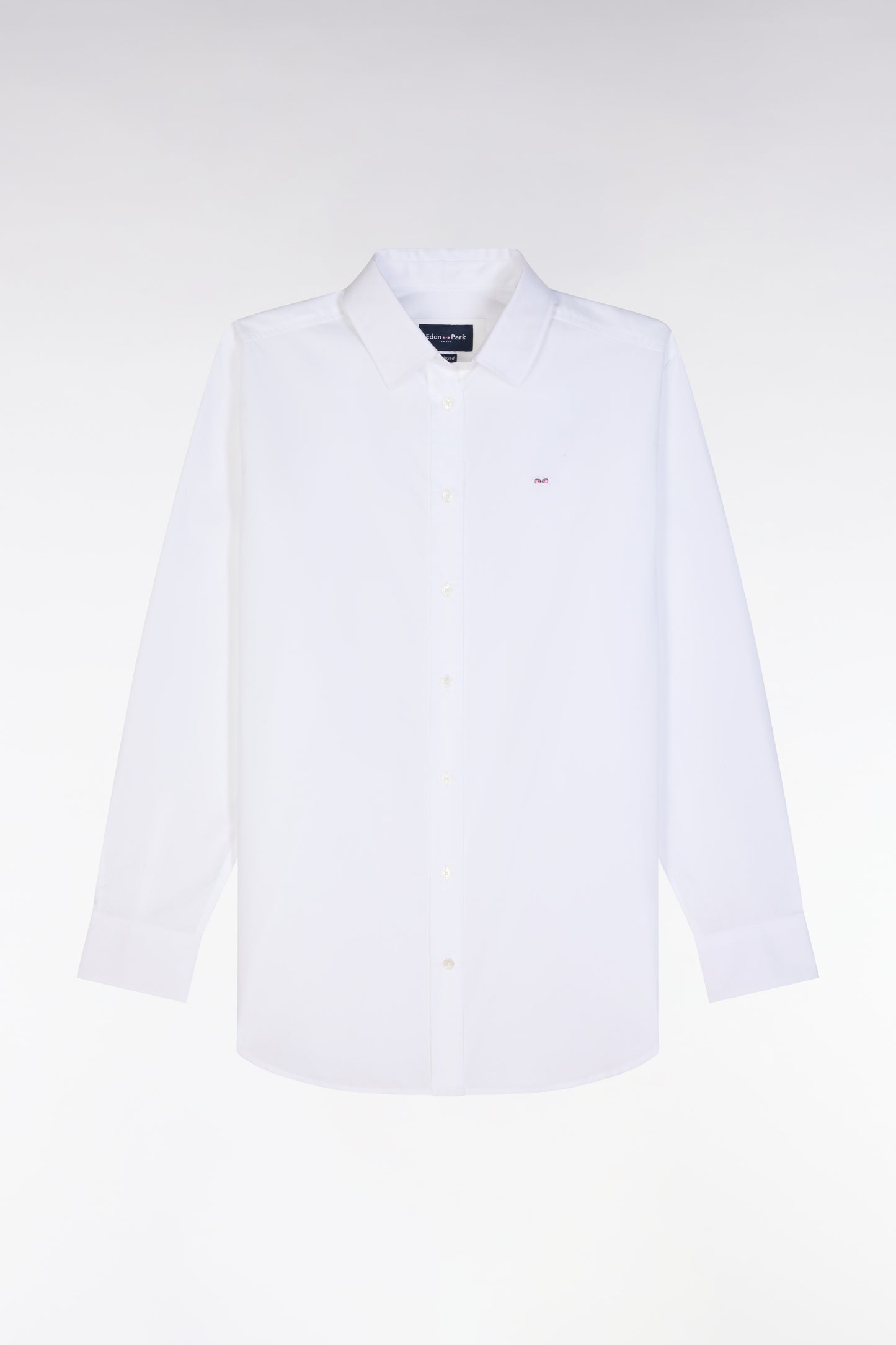 Relax-fit white cotton shirt