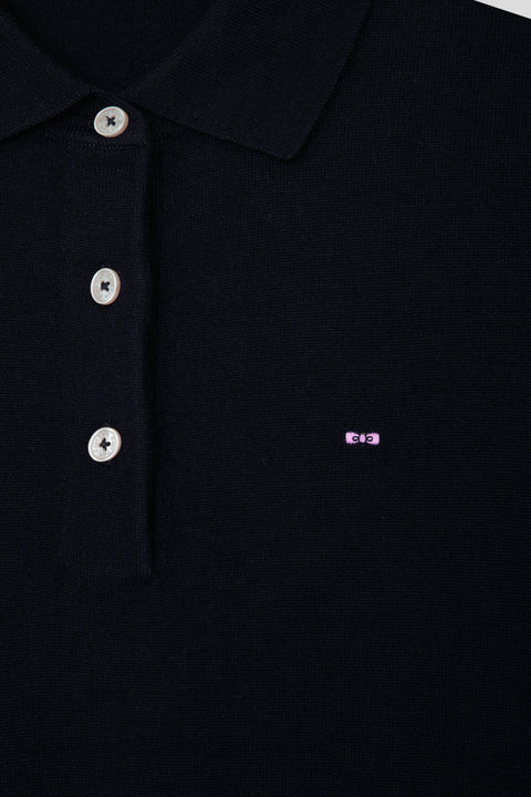 Pull femme col maillot en laine bleu marine coupe Regular - Image 3