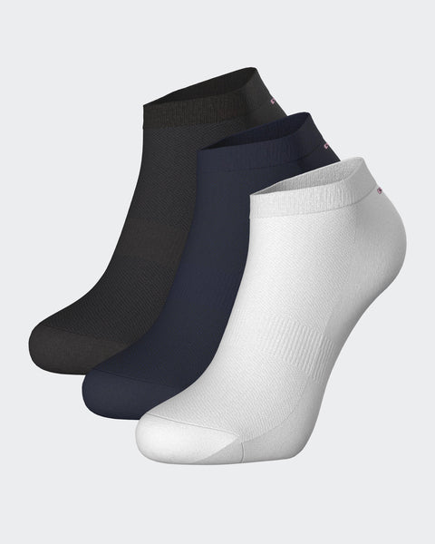 Lot de 3 paires de socquettes marine blanches et noires en coton stretch mélangé - Image 1