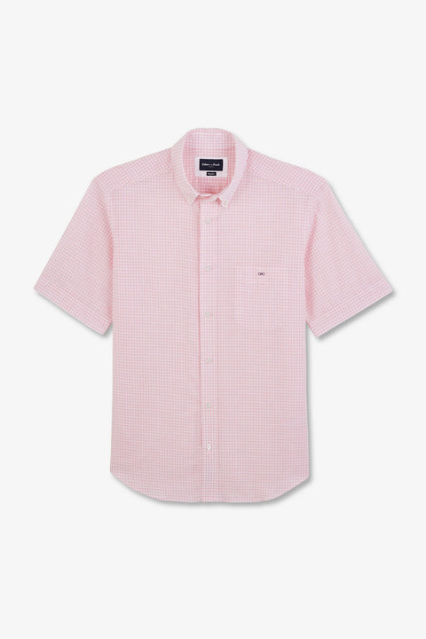 Pink checked cotton dobby shirt - Image 2