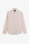 Chemise unie rose en lin