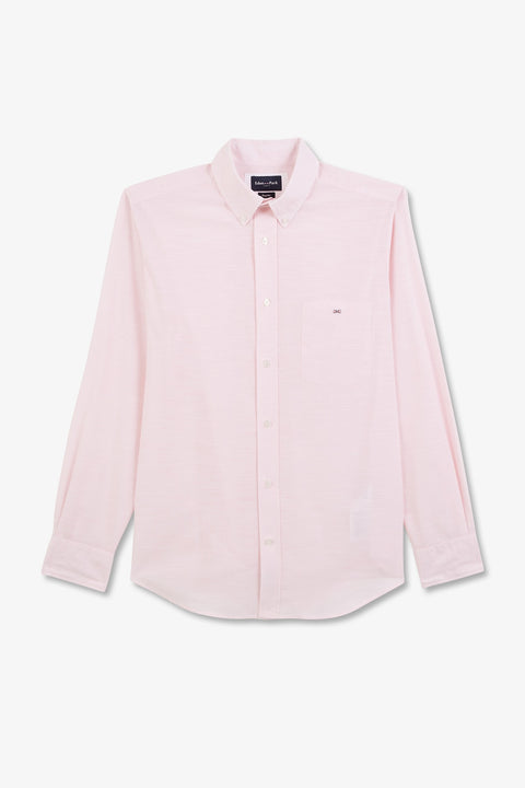 Chemise rose en coton dobby - Image 2