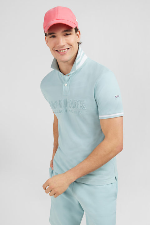 Plain green short-sleeved polo shirt - Image 2