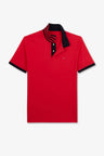 Red short-sleeved polo shirt