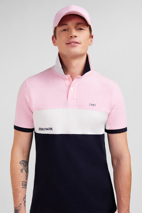 Polo colorblock rose à manches courtes - Image 3