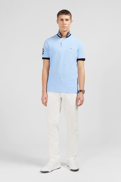 Polo bleu clair à manches courtes numéro 10 - Image 1
