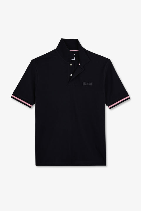 Navy blue short-sleeved polo shirt - Image 2