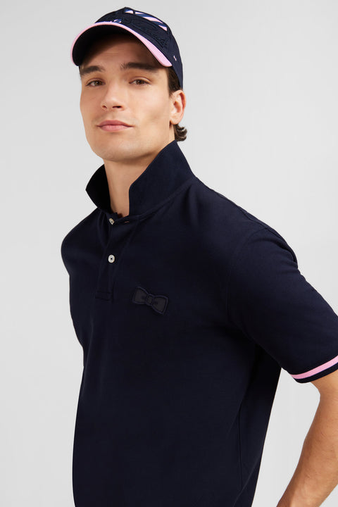 Navy blue short-sleeved polo shirt - Image 3