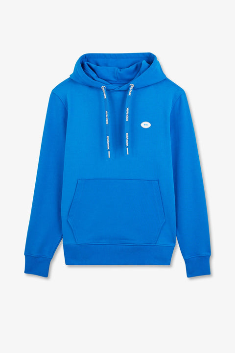 Sweat bleu uni à capuche - Image 2