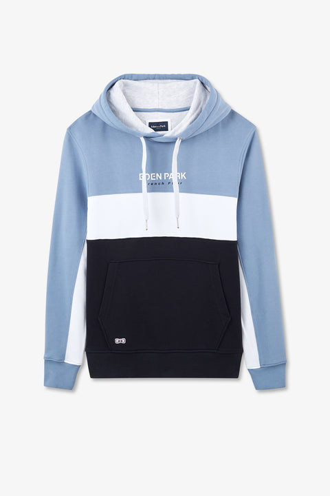Sweat bleu colorblock à capuche - Image 2