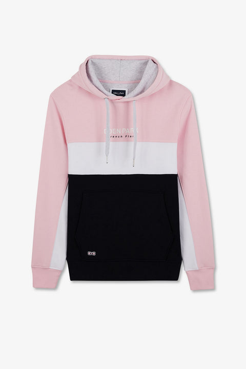 Sweat rose colorblock à capuche - Image 2