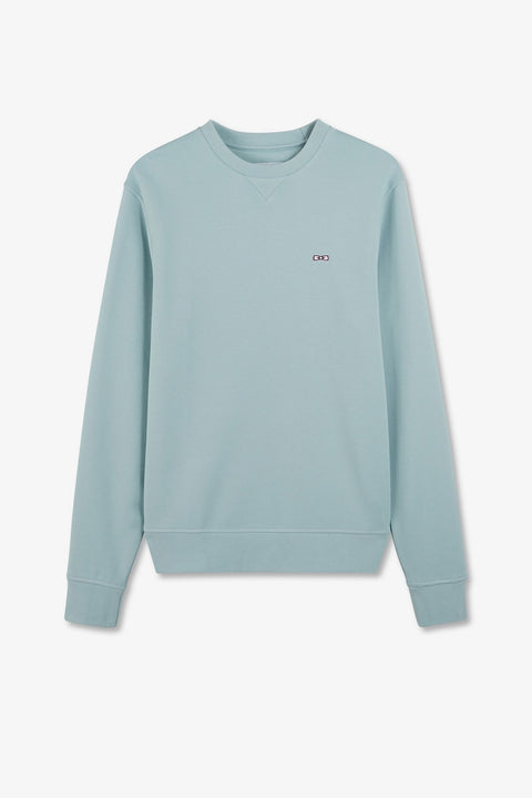 Green fleece round-neck sweatshirt with bow tie embroidery - Image 2