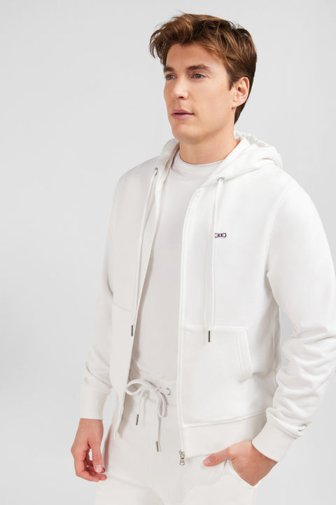 Sweatshirt à capuche en molleton blanc emblème nœud papillon - Image 3