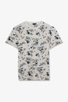 T-shirt manches courtes blanc imprimé feuilles
