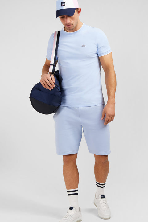 T-shirt manches courtes uni ciel en coton stretch - Image 3