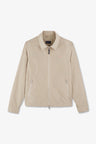 Beige zipped jacket with classic collar