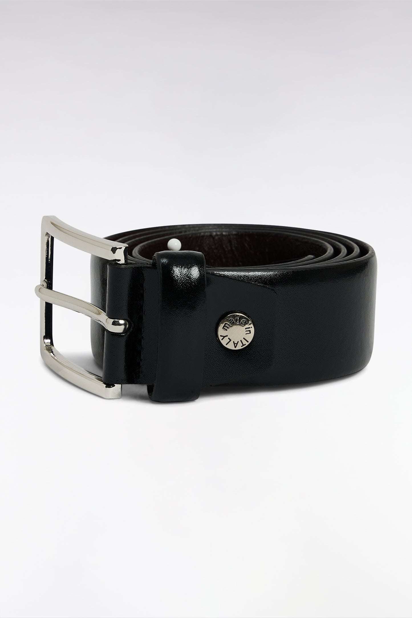 Ceinture en cuir lisse noire