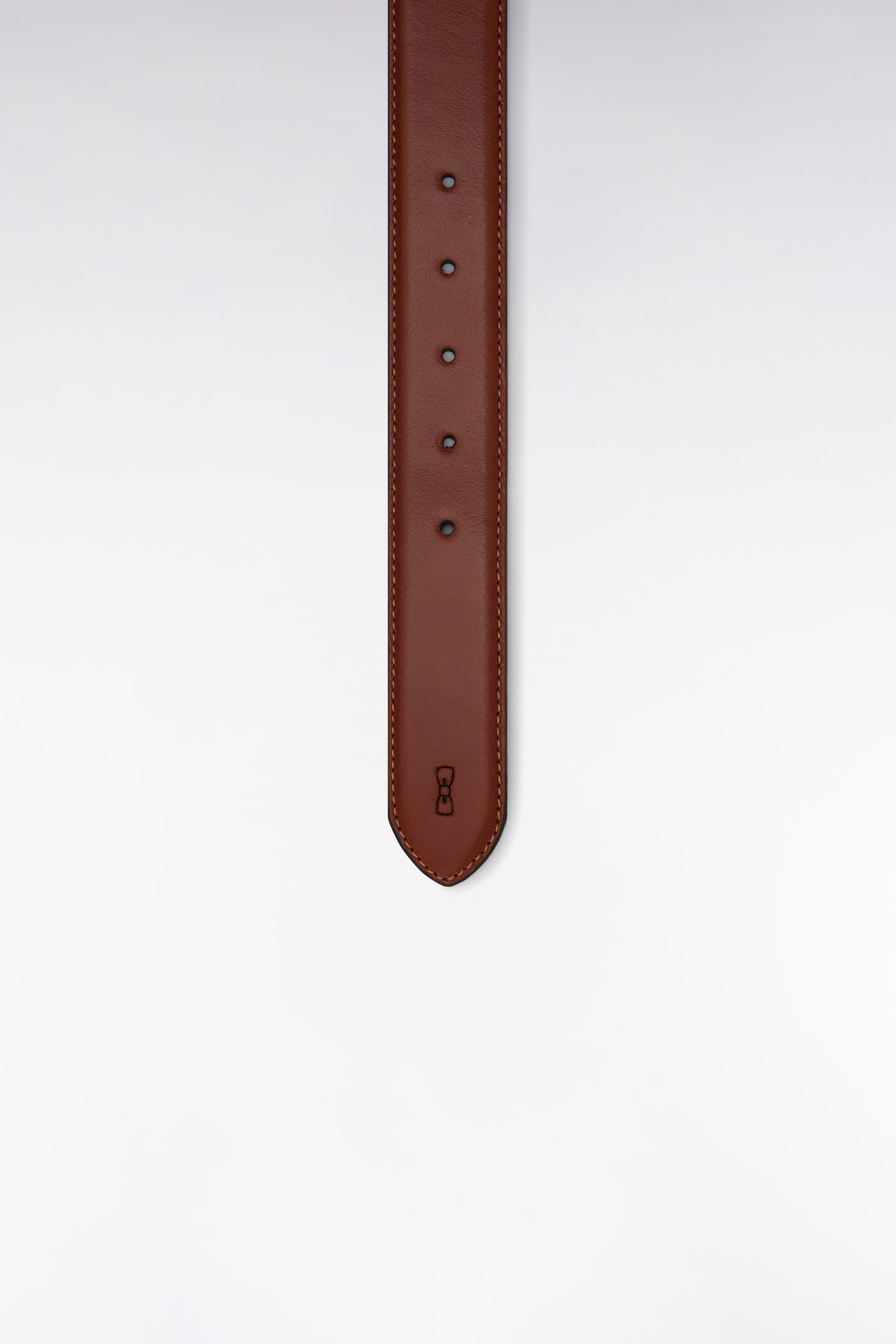 Ceinture en cuir lisse marron à double passants