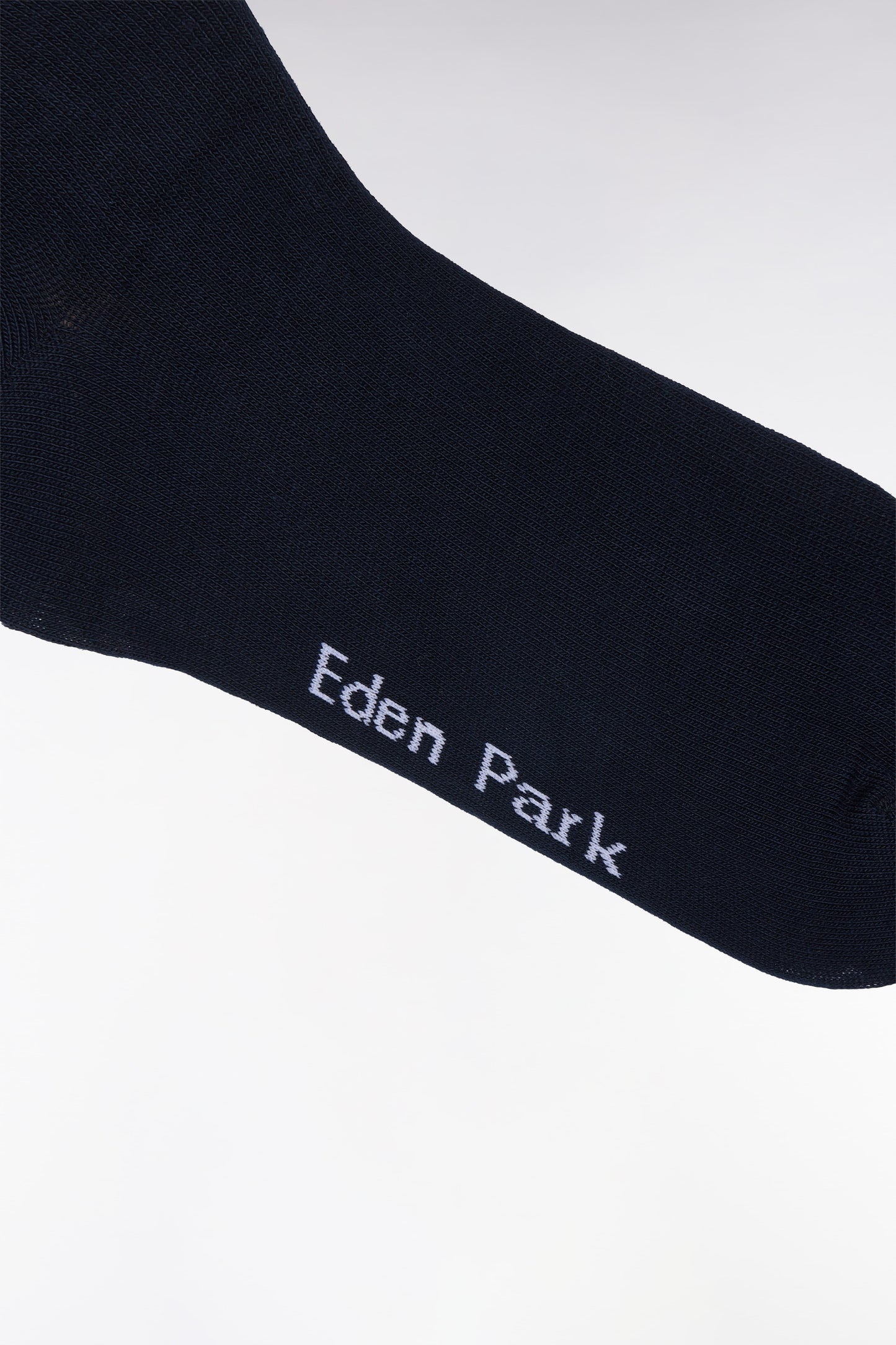 Navy stretch cotton-blend socks with full-rim trim