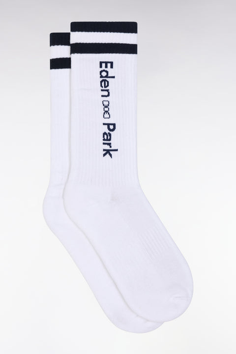 Chaussettes en coton stretch mélangé blanches jacquard Eden Park - Image 1