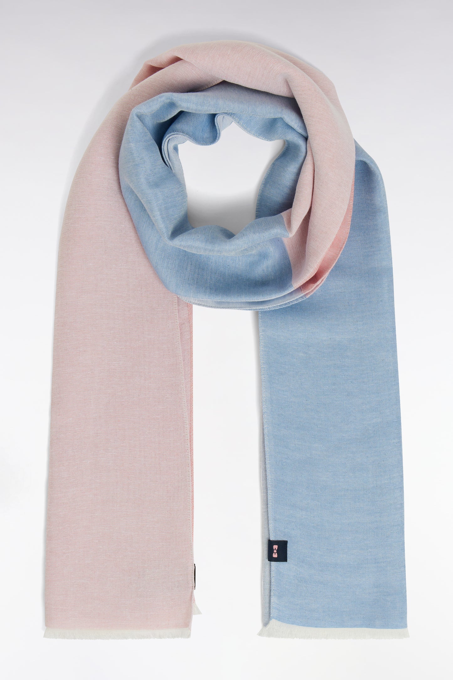 Cotton modal blend scarf with rugby stripes