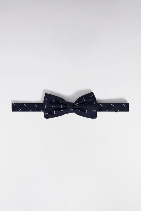 Nœud papillon en soie ciel à micromotifs nœuds papillon - Image 1