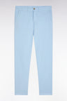 Pantalon chino sans plis en coton stretch bleu clair coupe droite