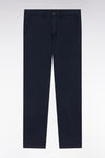 Pantalon chino sans plis en coton stretch marine coupe droite