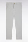 Pantalon chino sans plis en coton stretch gris coupe droite