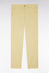 Pantalon chino sans plis en coton stretch ivoire coupe droite