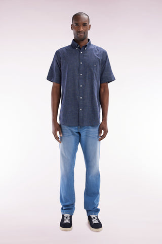 Jean 5 poches en denim stretch medium wash coupe droite