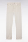 Jean 5 poches en denim stretch beige coupe droite