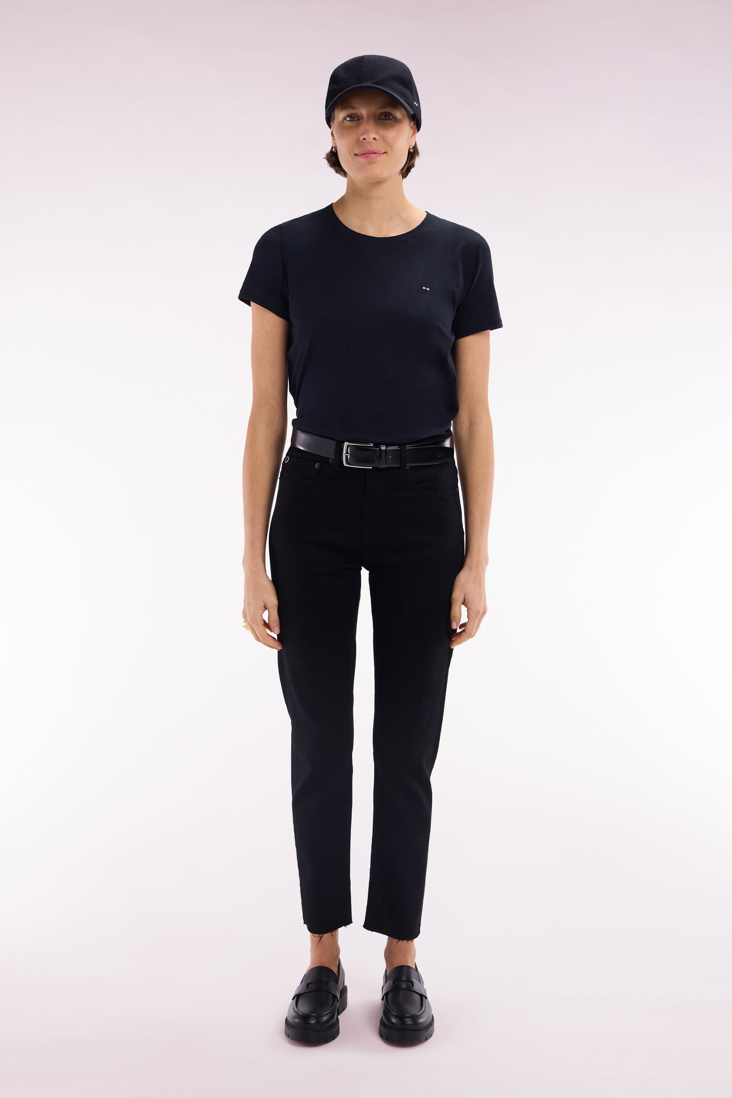Slim-fit black stretch denim 5-pocket jeans
