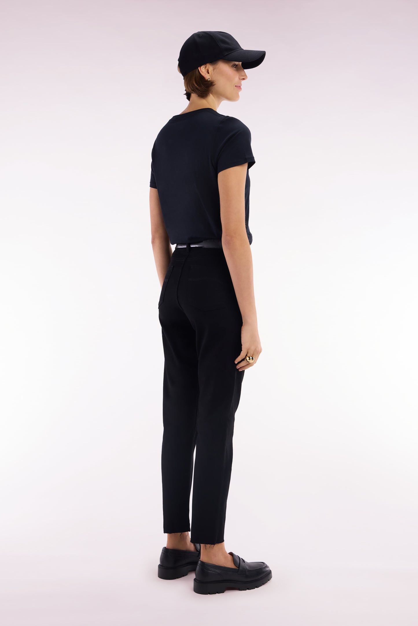 Slim-fit black stretch denim 5-pocket jeans