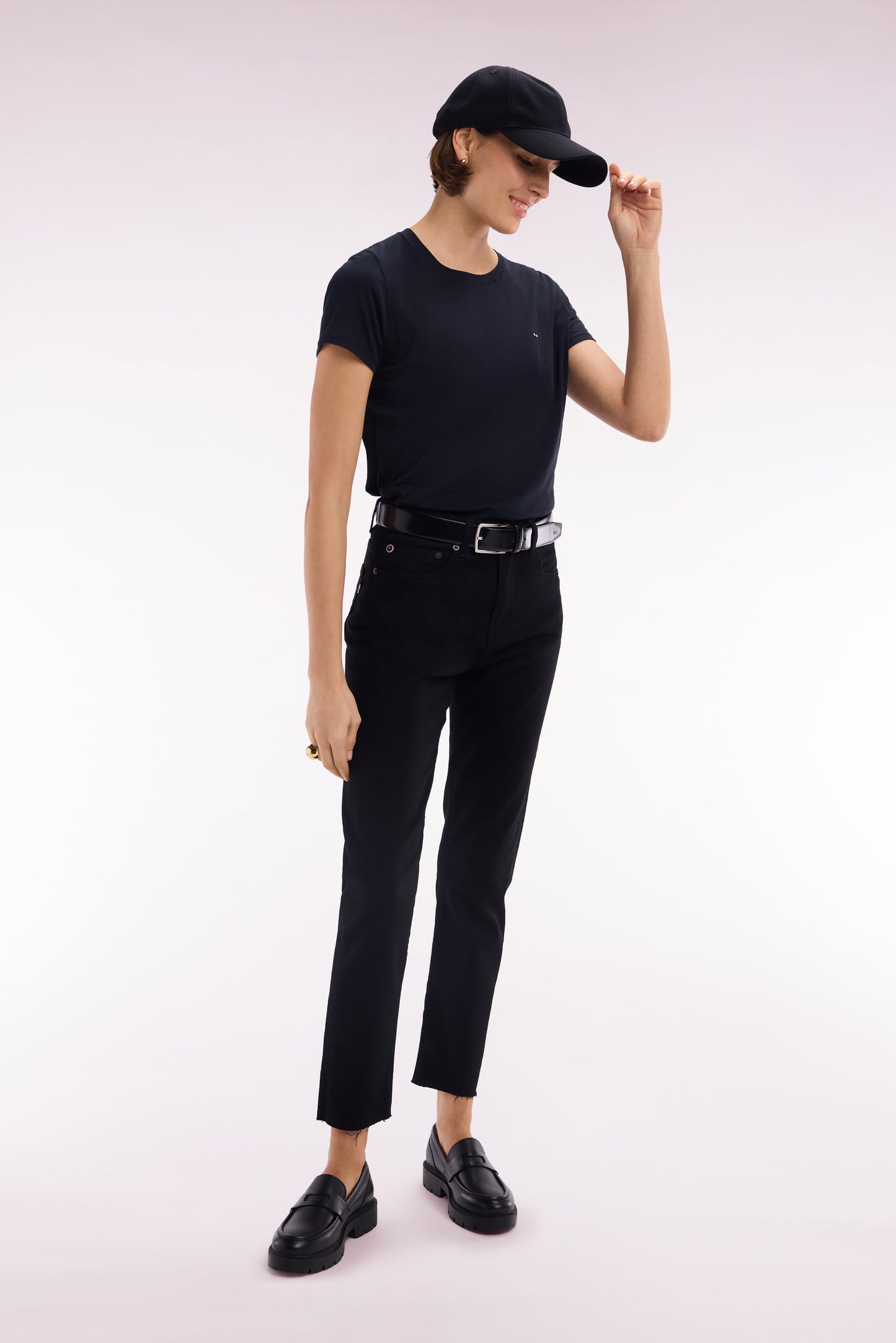 Slim-fit black stretch denim 5-pocket jeans