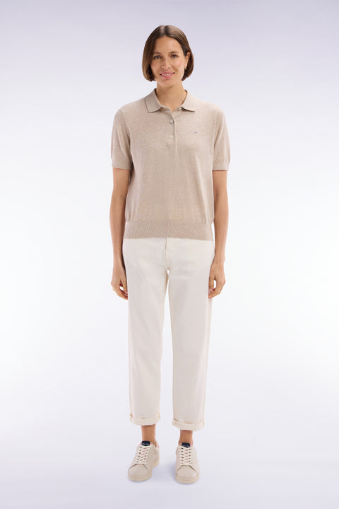 Comfort cut beige stretch denim 5-pocket jeans - Image 3