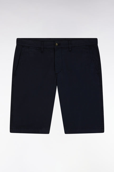 Bermuda chino en coton stretch marine coupe droite - Image 1