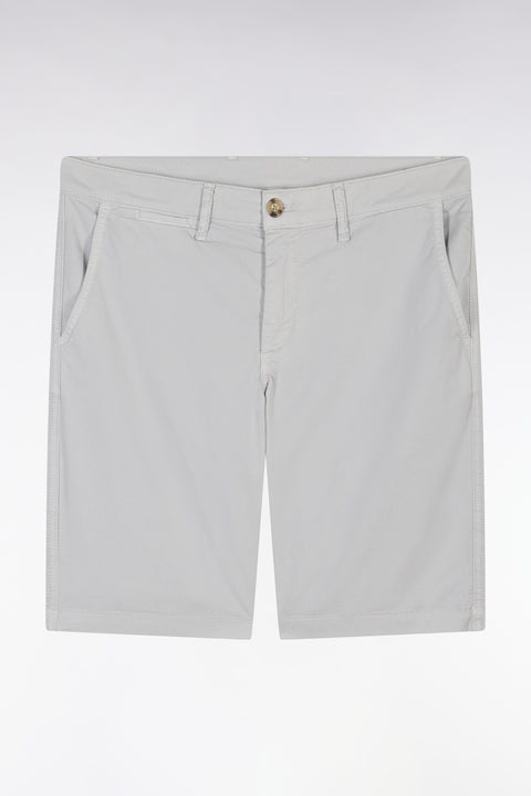 Bermuda chino en coton stretch gris coupe droite - Image 2