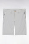Bermuda chino en coton stretch gris coupe droite