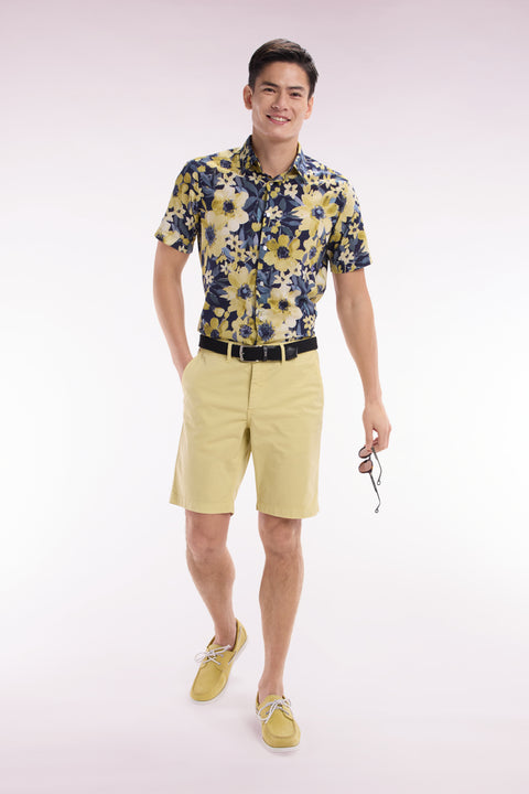 Ivory straight-cut stretch cotton chino Bermuda shorts - Image 3