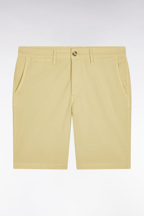 Ivory straight-cut stretch cotton chino Bermuda shorts - Image 2