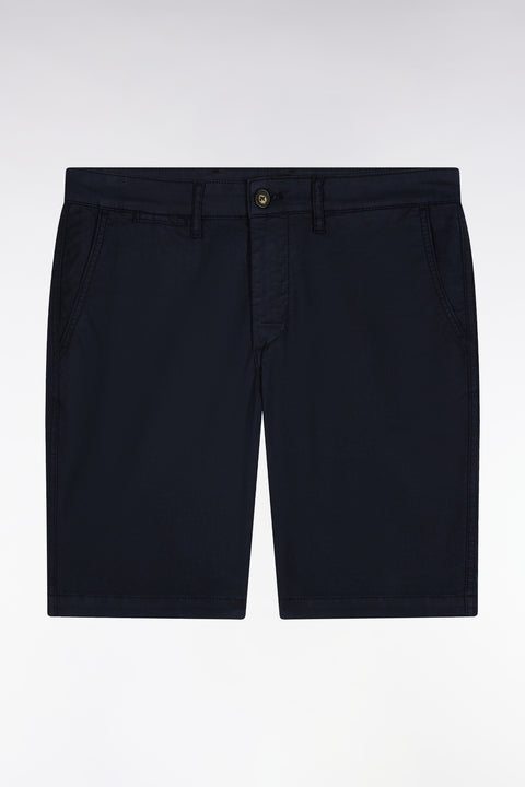 Straight-cut navy lyocell and stretch cotton Bermuda shorts - Image 2