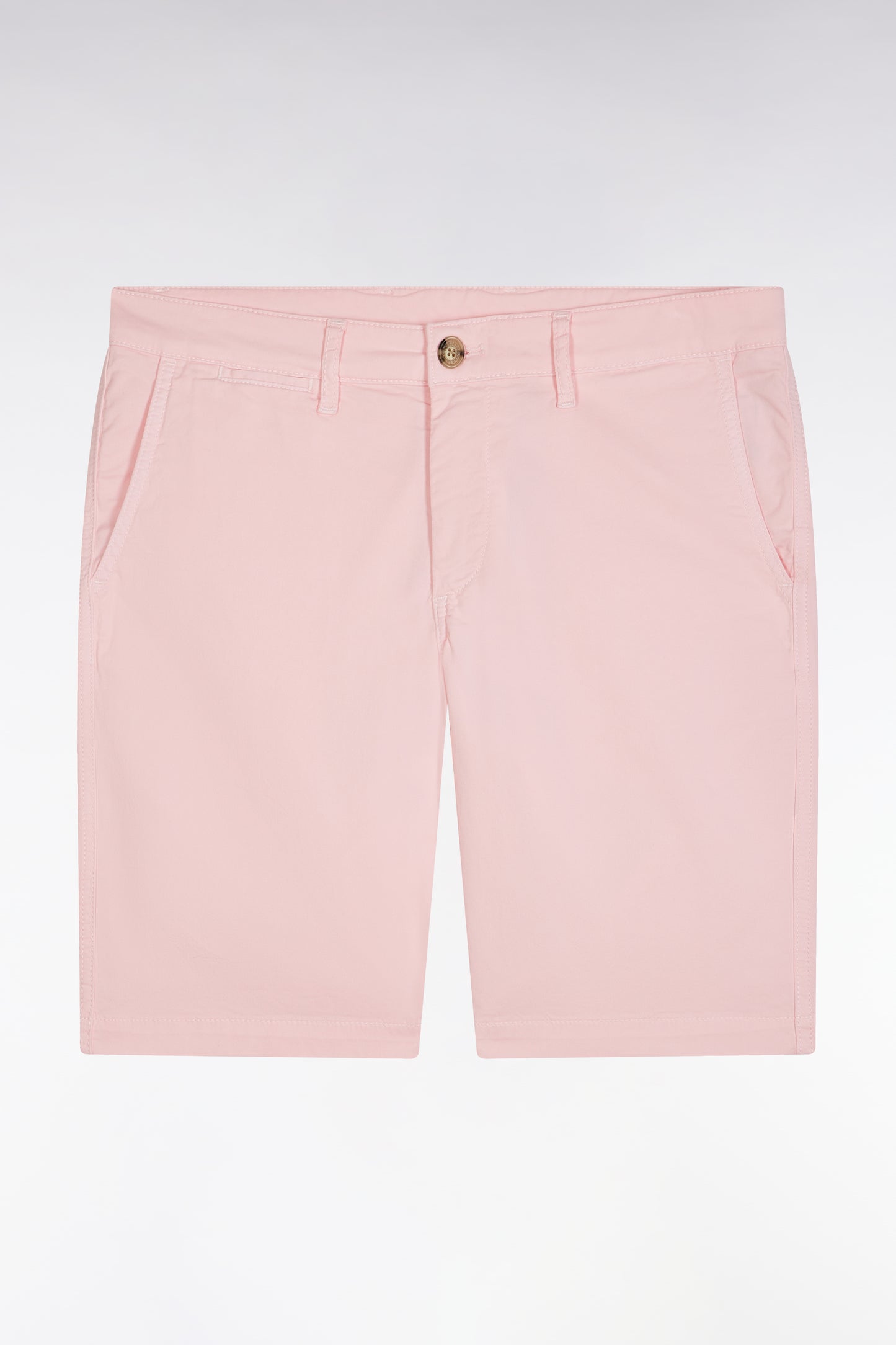 Bermuda à taille élastiquée en lyocell et coton stretch rose