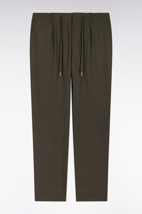Pantalon à taille élastique kaki - Image 2